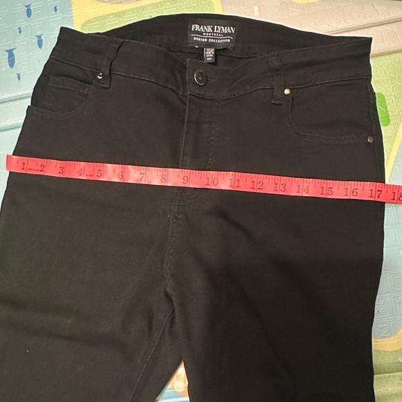 Frank Lyman Montreal black  jeans w beading & embroidery at hem and with fringe - Picture 15 of 15